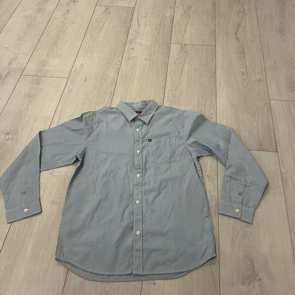 Quilsilver Spread Long Sleeve boys Casual Shirt Blue Stripes size XL 20